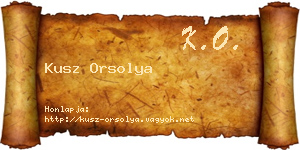 Kusz Orsolya névjegykártya