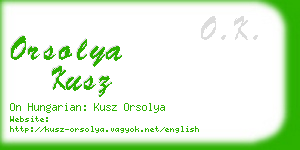 orsolya kusz business card